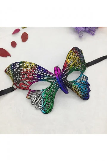 Butterfly Lace Half Face Eyes Mask For Halloween Masquerade Party-elleschic
