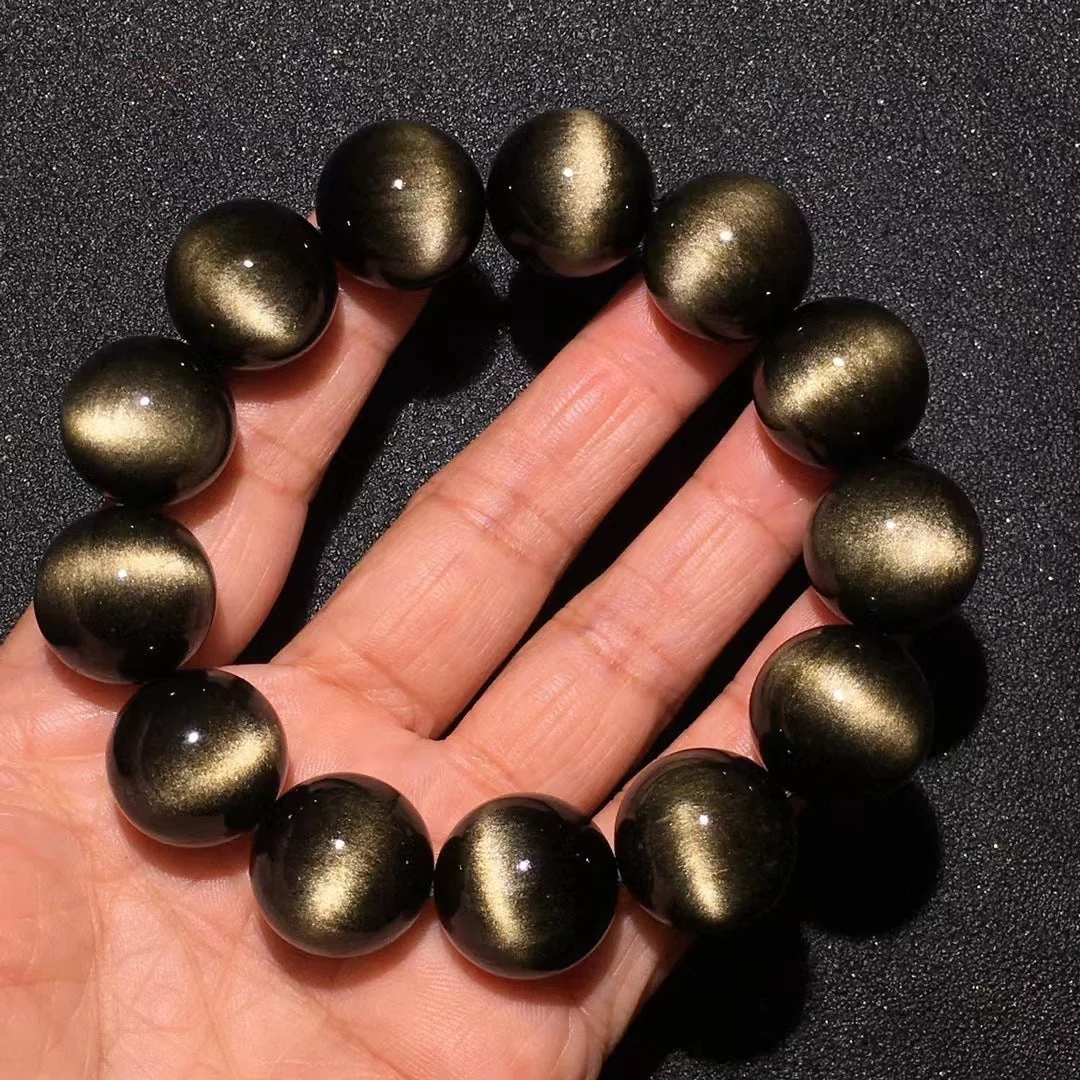 Natural Gold Obsidian Cat's Eye Bracelet