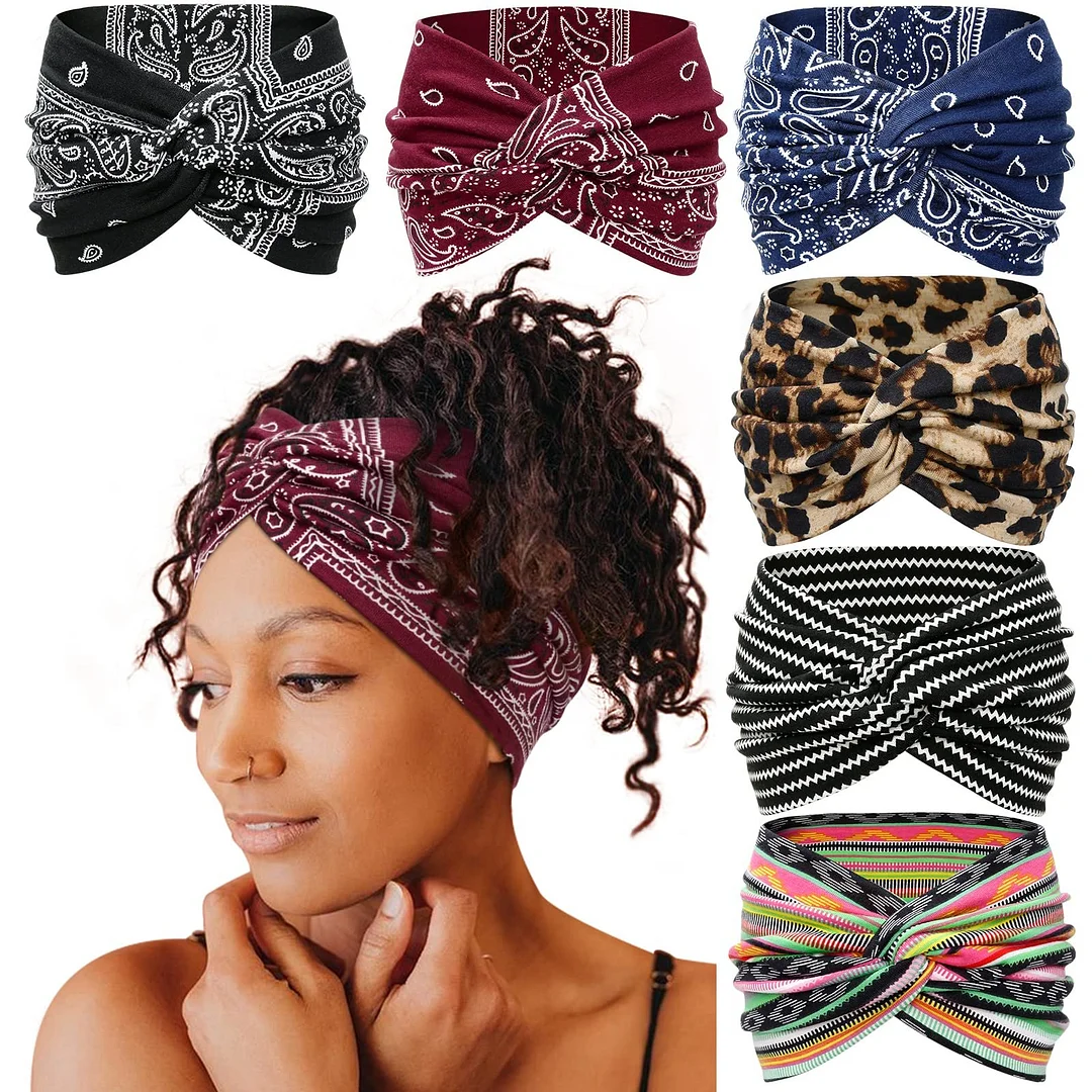 🔥Hot Sale 49% Off🔥6-Pack Boho Wide Headbands for Women 