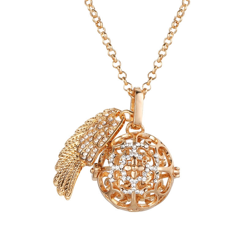 Mexican Bell Feather Tassel Necklace Music Ball Women Aromatherapy Essential Oil Diffuser Exquisite Ornament