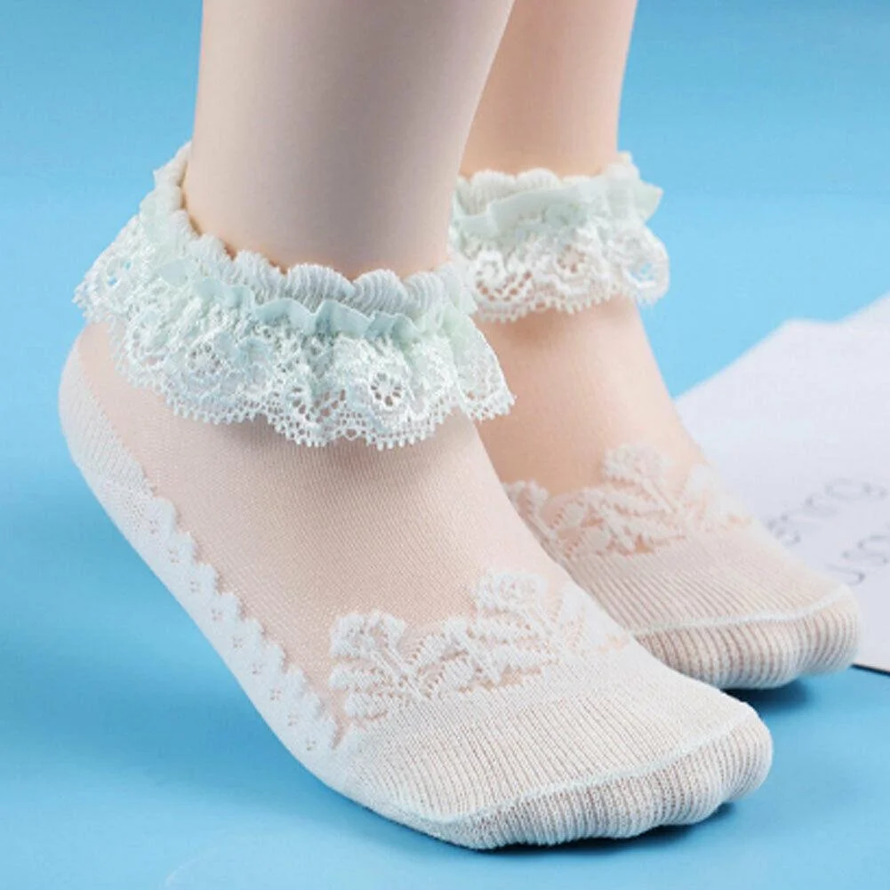 2019 Children Socks Infant Kids Girls Socks Cute Baby Girls Breathable Soft Cotton Children Lace Solid Wear Toddler 0-6T