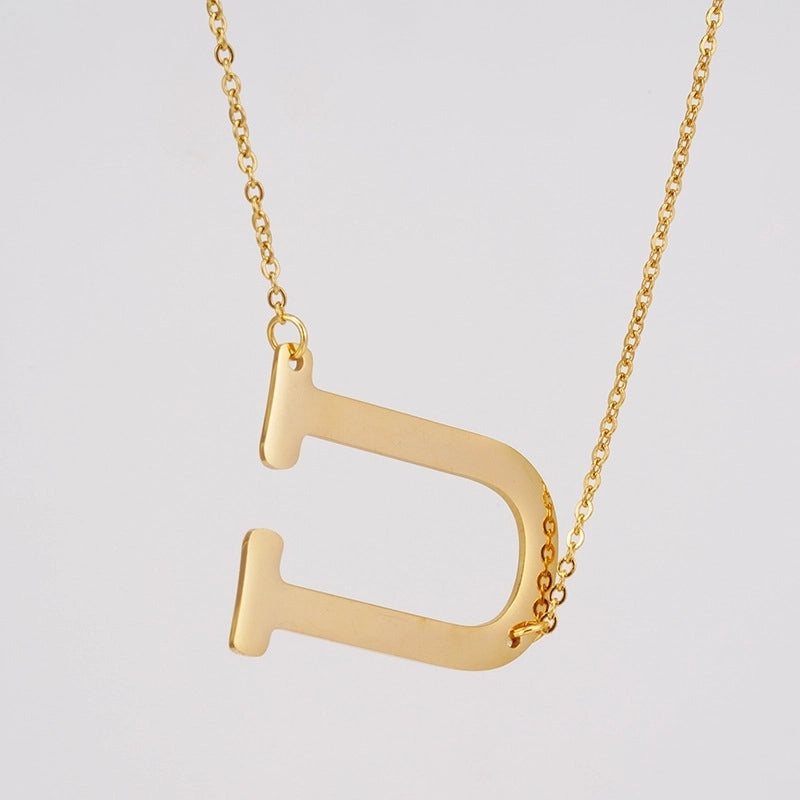 Minimalist Letter Stainless Steel Necklace Plating Stainless Steel Necklaces