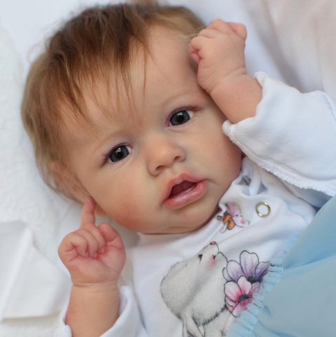 16" Flexible Solid Platinum Liquid Full Silicone Reborn Doll Baby Boy Named Abishek With Short Brown Hair By Rbgdoll®