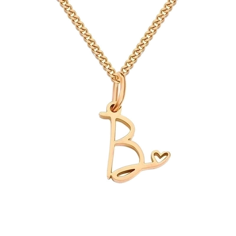 Stainless Steel Minimalist Plating Letter Solid Color Pendant Necklace