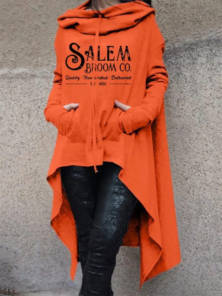 Fashion Print Irregular Long Sleeve Sweatshirt wearshes