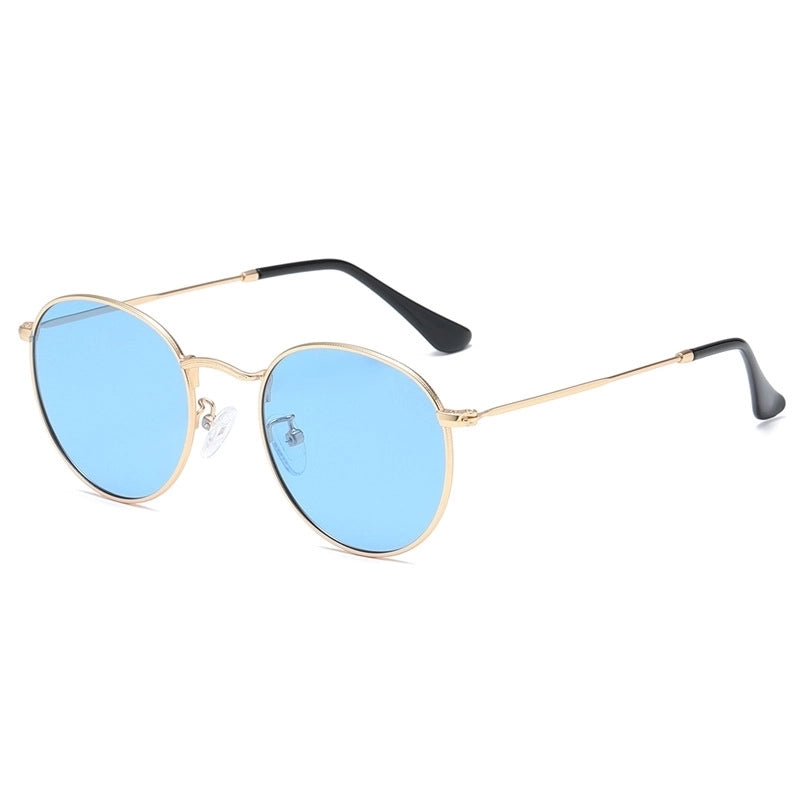 Retro Solid Color Tac Round Frame Full Frame Women’s Sunglasses