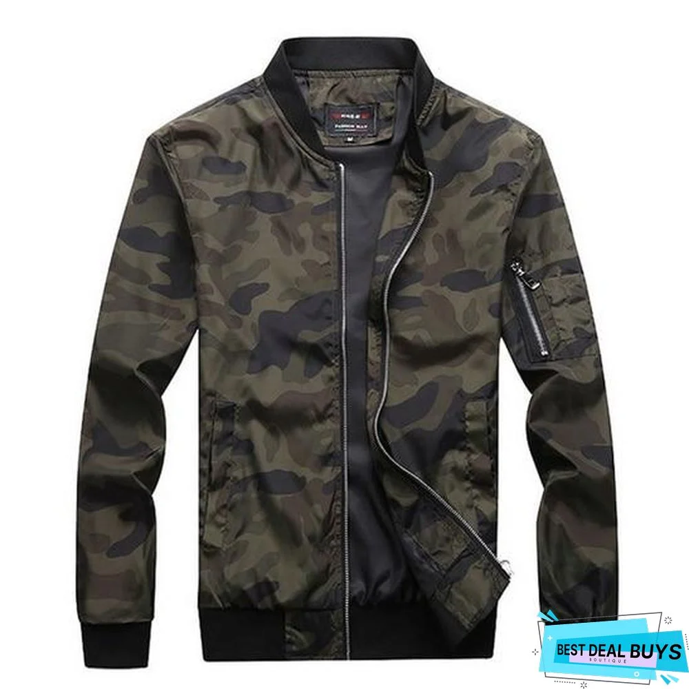 Men's Bomber Jacket Men Autumn Camouflage Jackets Male Military Coats