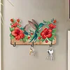 Wooden Hummingbird Flower Special Shape Diamond Painting Hanging Hooks for Decor
