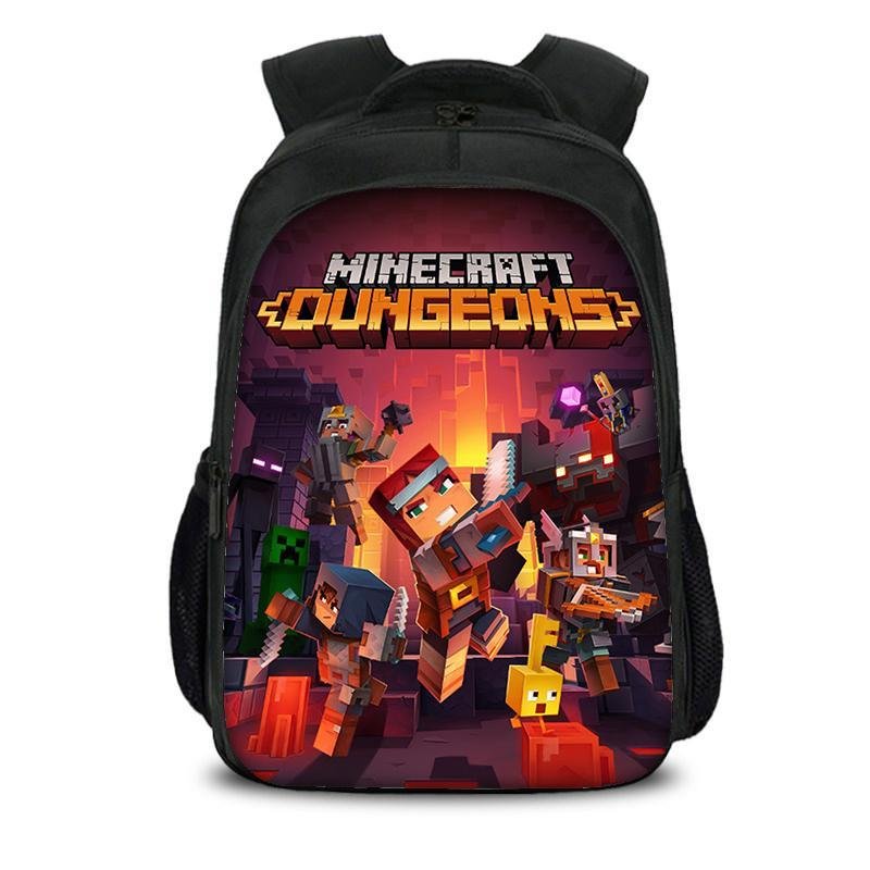 Minecraft Dungeons School Backpack Kids Bookbag Laptop Bag 15 in