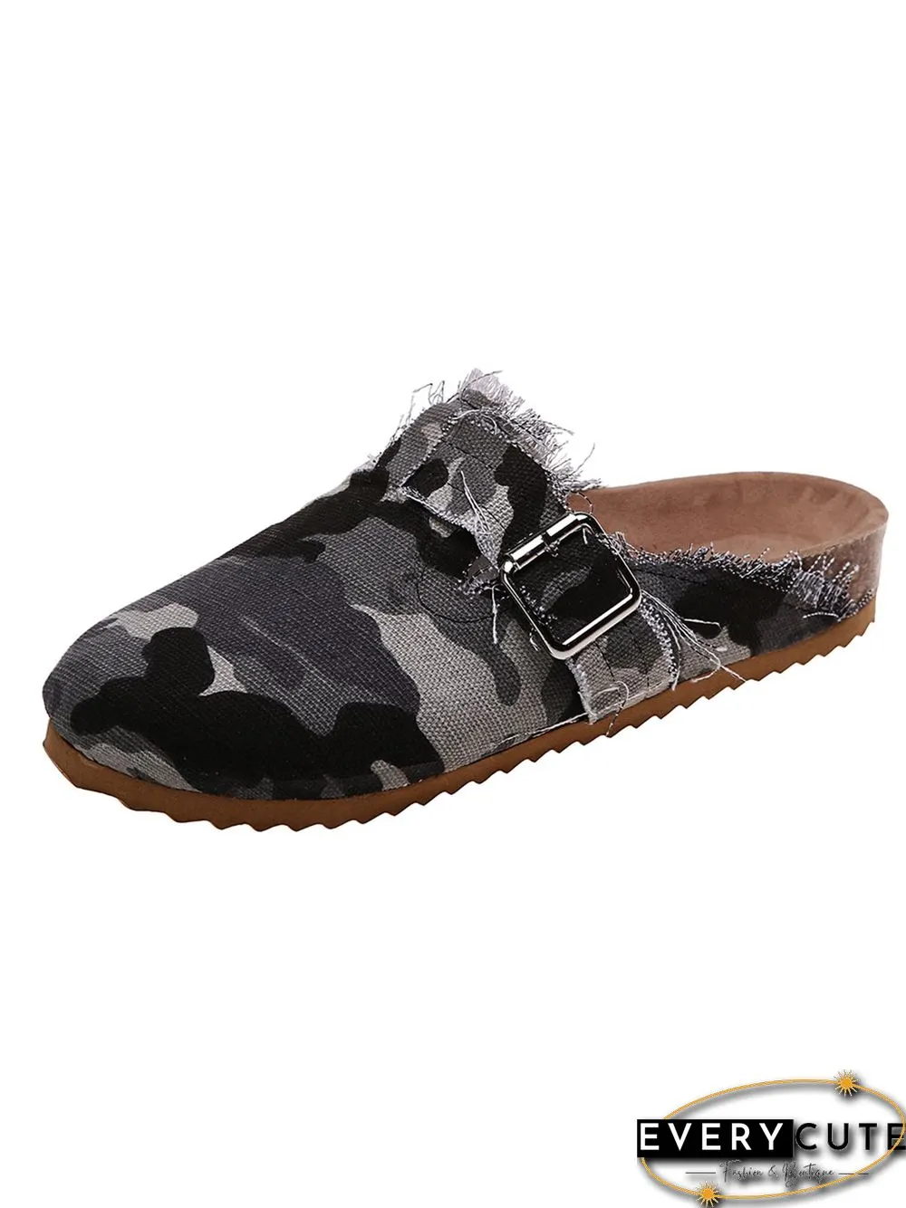 Camo Print Canvas Adjustable Buckle Slides
