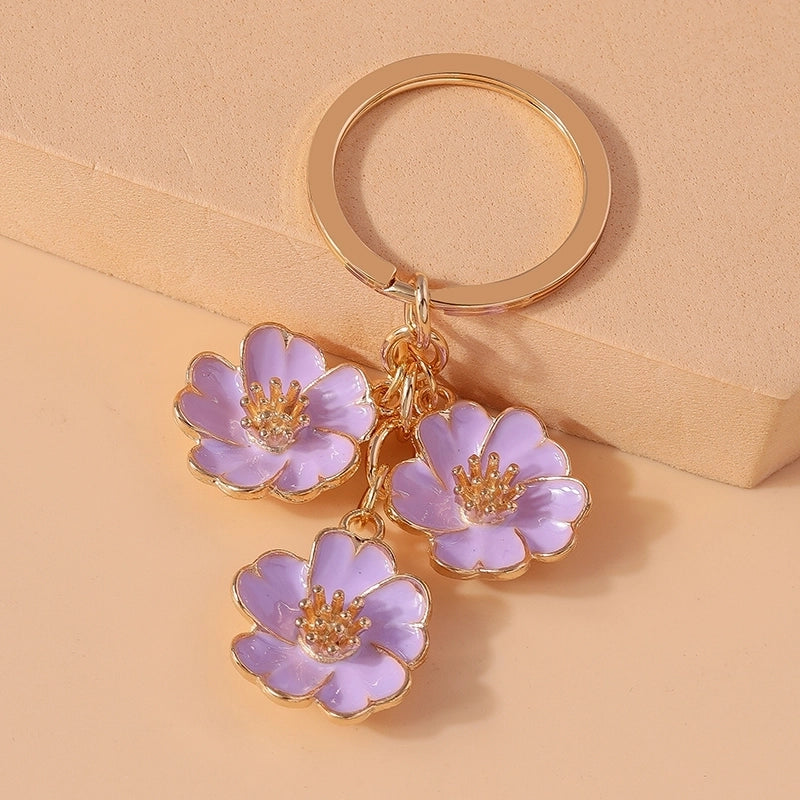 Cute Sweet Flower Alloy Keychain