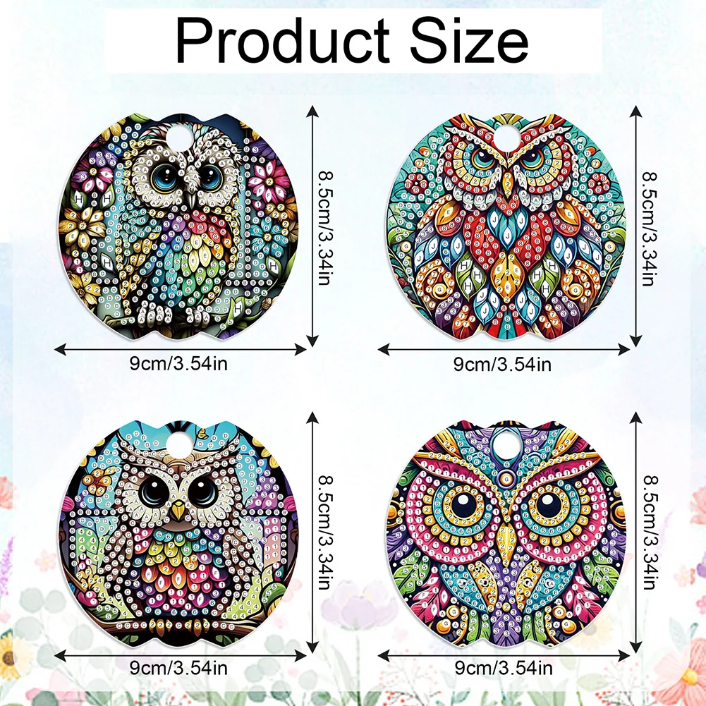 8pcs Seahorse Owl DIY Diamond Art Cup Lid Accessories Bling Tumbler Lid Plate