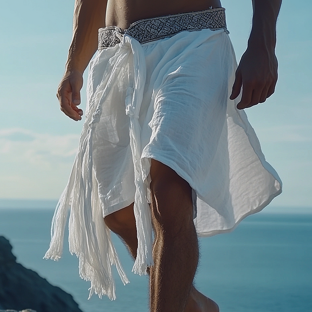  Stylish Beachwear Shorts with Tassel Detail and Patterned Waistband-inspireuse