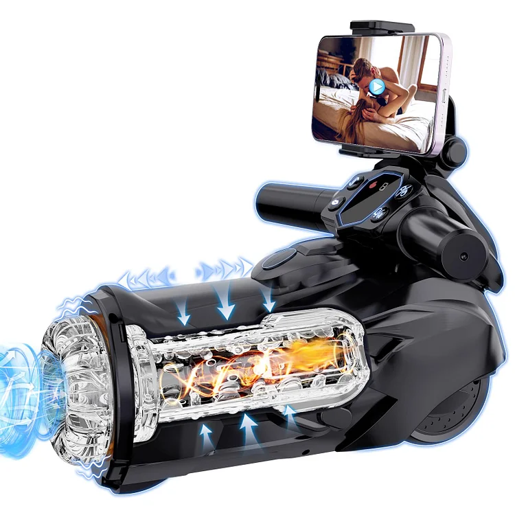 pearlsvibe -  Motorcycle Male Sex Toys Penis Stroker With 9 Thrusting/sucking/vibrating Heating Mode