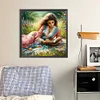 Diamond Painting-DIY Round Part AB Drill Girl Reading Book(45*45CM)