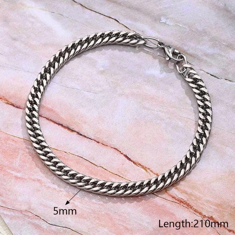 Hip-Hop Modern Style Minimalist Simple Solid Color 304 Stainless Steel Bracelets In Bulk