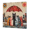 Framed Cat-Paint by Numbers Acrylic Painting 20*20cm(HOT)