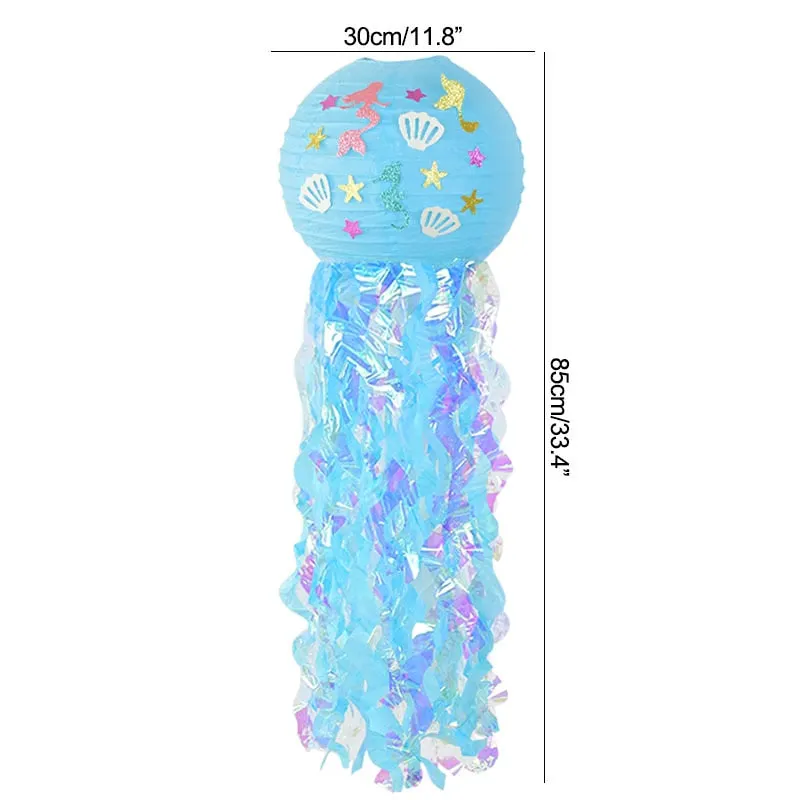 Mermaid Birthday Party Disposable Tableware Set Under The Sea Party Little Mermaid Girls 1st Birthday Decoration Shell Balloons
