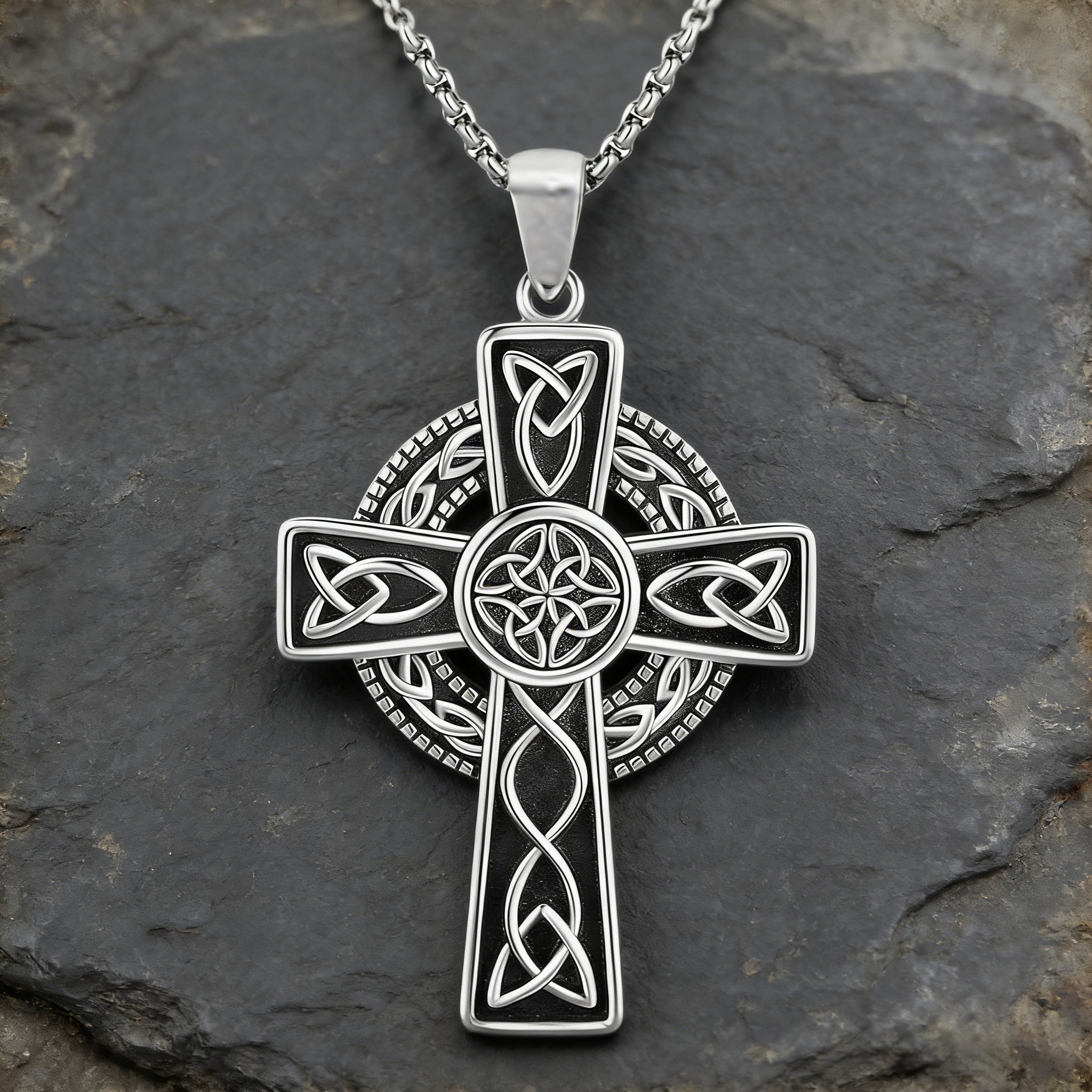 Viking Celtic Knot Cross Necklace &ndash; Norse Heritage & Christian Faith