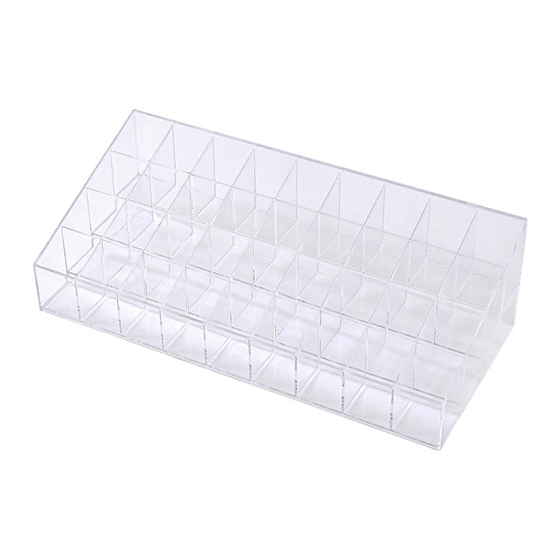 Lipstick Storage Box Plastic Desktop Cosmetics Nail Polish Finishing Box Transparent Acrylic Lip Glaze Lipstick Storage Rack