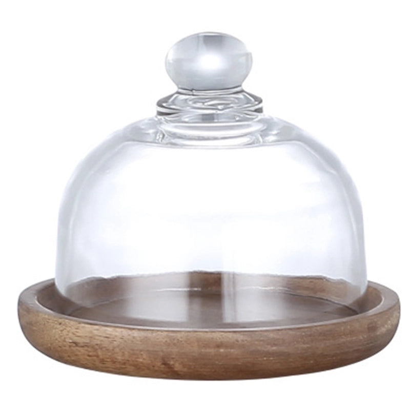 Cross-border Mini Dessert Dish Japanese Dessert Display Stand Cake Plate Hotel Solid Wood Glass Tray
