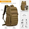 25L Taktischer Rucksack Milit&auml;r Daypack Wasserdicht MOLLE Reiserucksack Bundeswehr Wanderrucksack Trekkingrucksack Angelrucksack f&uuml;r Herren Damen Sport Radfahren Outdoor Camping
