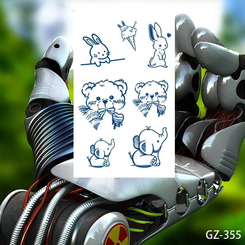 Temporary Tattoo Stickers Love Creative Geometry Totem Juice Ink Lasting Waterproof Sexy Girl Arm Face Neck Realistic Fake Tatoo