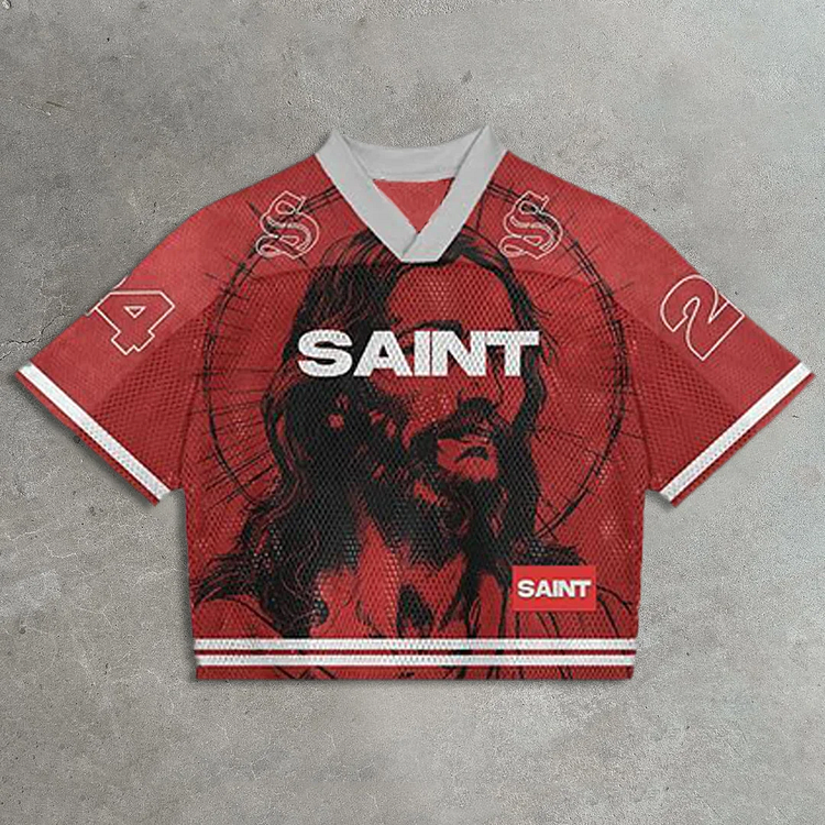 Vintage Saint Graphics Blokette Blokecore Jerseychic V-Neck T-Shirt