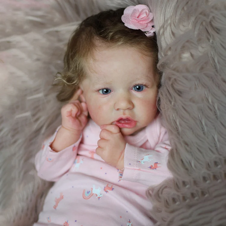 [Heartbeat💖 & Sound🔊] 20" Blinking Eyes Reborn Newborn Doll Girl Dalinsa with Brown Hair That Just Like a Real Baby Rebornartdoll® RSAW-Rebornartdoll®