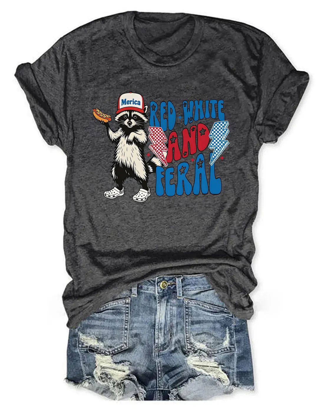 Red White And Feral T-shirt