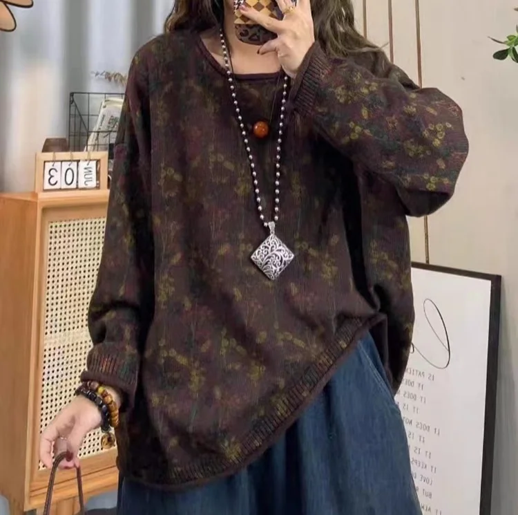 Chicfifth Sweater Women Winter Long Sleeve High Quality Autumn Vintage Top Knitted Cardigan