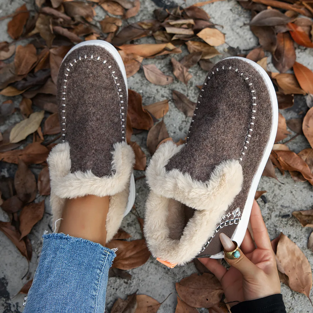 Breakj Breakj New Winter Women's Cotton Shoes Plus Plus Thick Hair Side Warm Cotton Shoes Women's Shoes