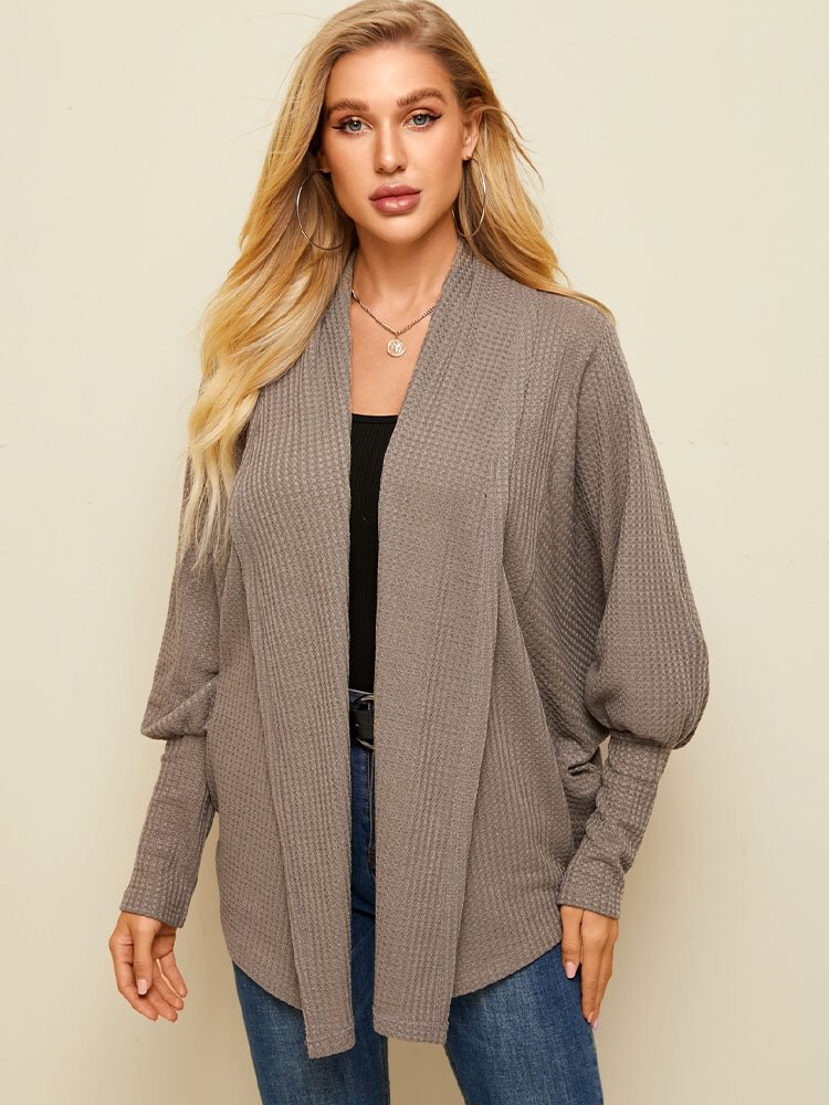 Solid Color Dolman Long Sleeve Loose Casual Cardigan For Women - Shop Trendy Women's Fashion | TeeYours