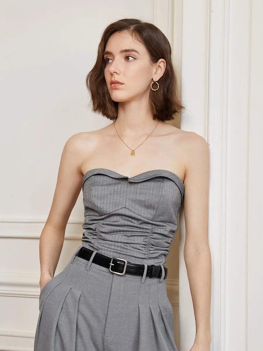 Of Shoulder Grey Tube Top