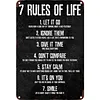 7 Rules Of Life - Vintage Metal Signs - 20*30cm/30*40cm - Warning