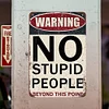 Warning No Stupid People Beyond This Point  - Vintage Metal Signs(8*12Inch/12*16Inch) - Warning