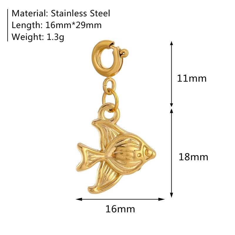 1 Piece 16 * 17mm 18*14mm 304 Stainless Steel Zircon Geometric Heart Shape Butterfly Polished Pendant Jewelry Accessories