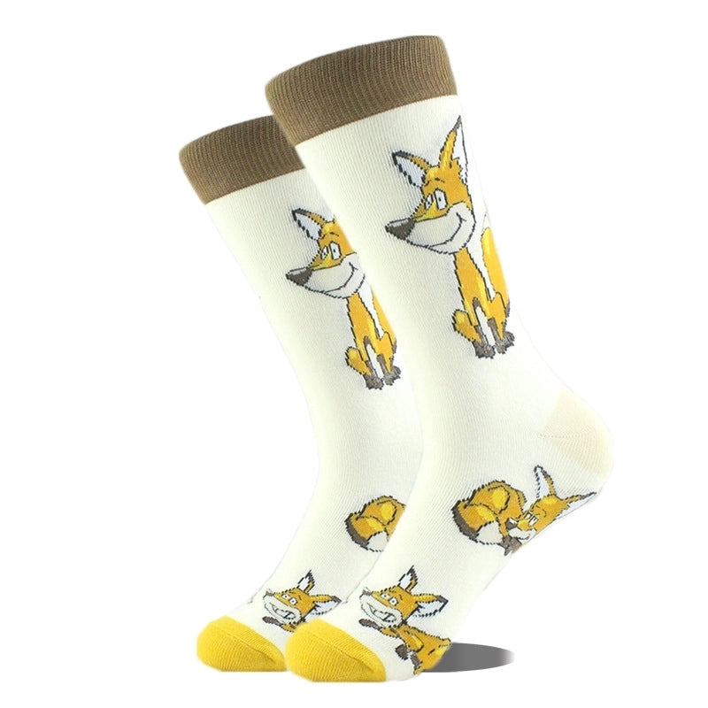 Unisex Cute Printing Animal Color Block Cotton Ankle Socks A Pair