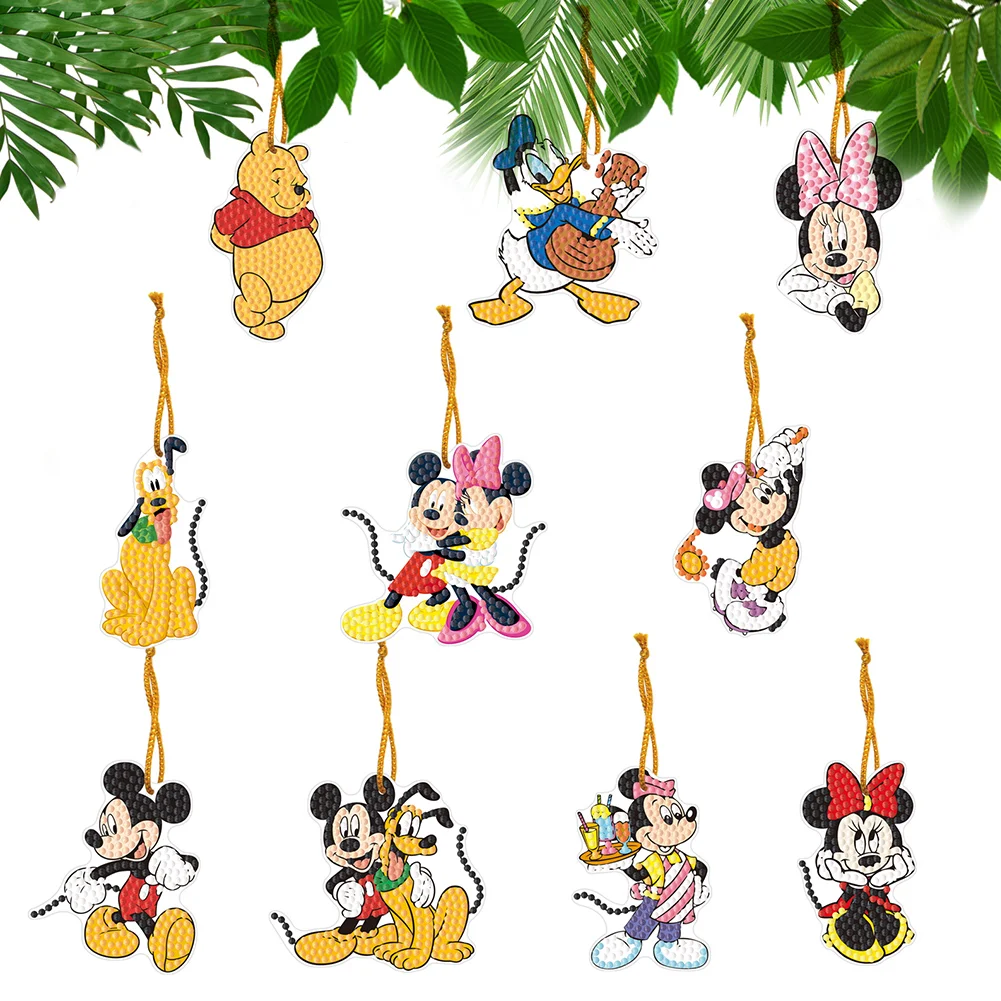 10pcs Disney Crystal Rhinestone Pendants Special Shaped Home Garden Decoration
