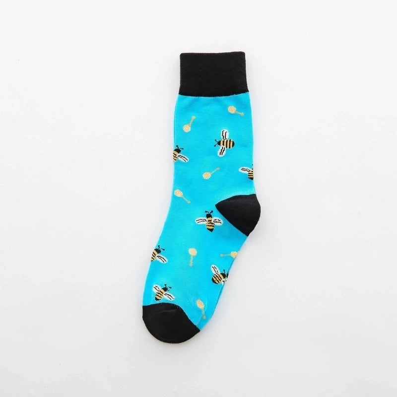 Women’s Cartoon Style Animal Fruit Cotton Crew Socks A Pair