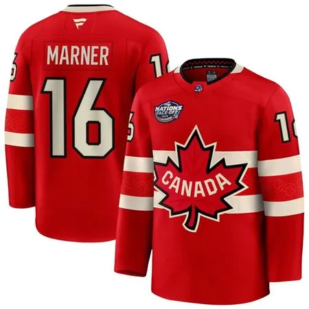 Youth Canada #16 Mitchell Marner Red 2025 4 Nations Face-Off Premium Stitched Jersey