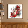 Red High Heels Full Stamped Cross Stitch 11CT 3-Strand 40x40cm