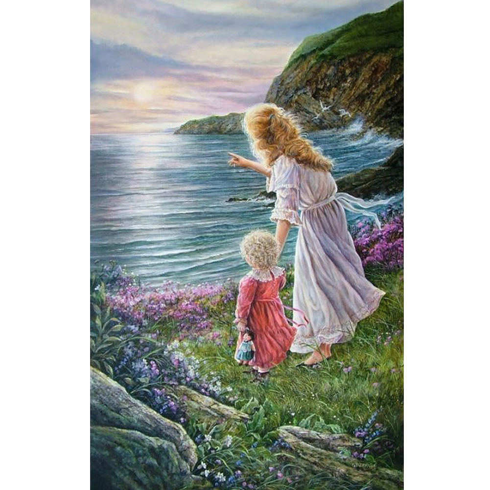 

30*40CM - Round Drill Diamond Painting - Mother, 501 Original