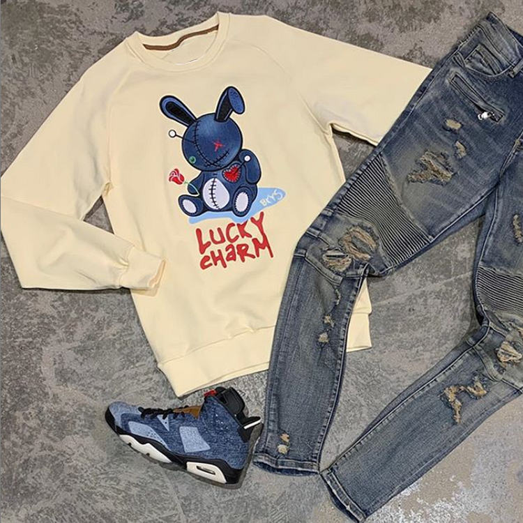 Lucky rabbit print sweatshirt
