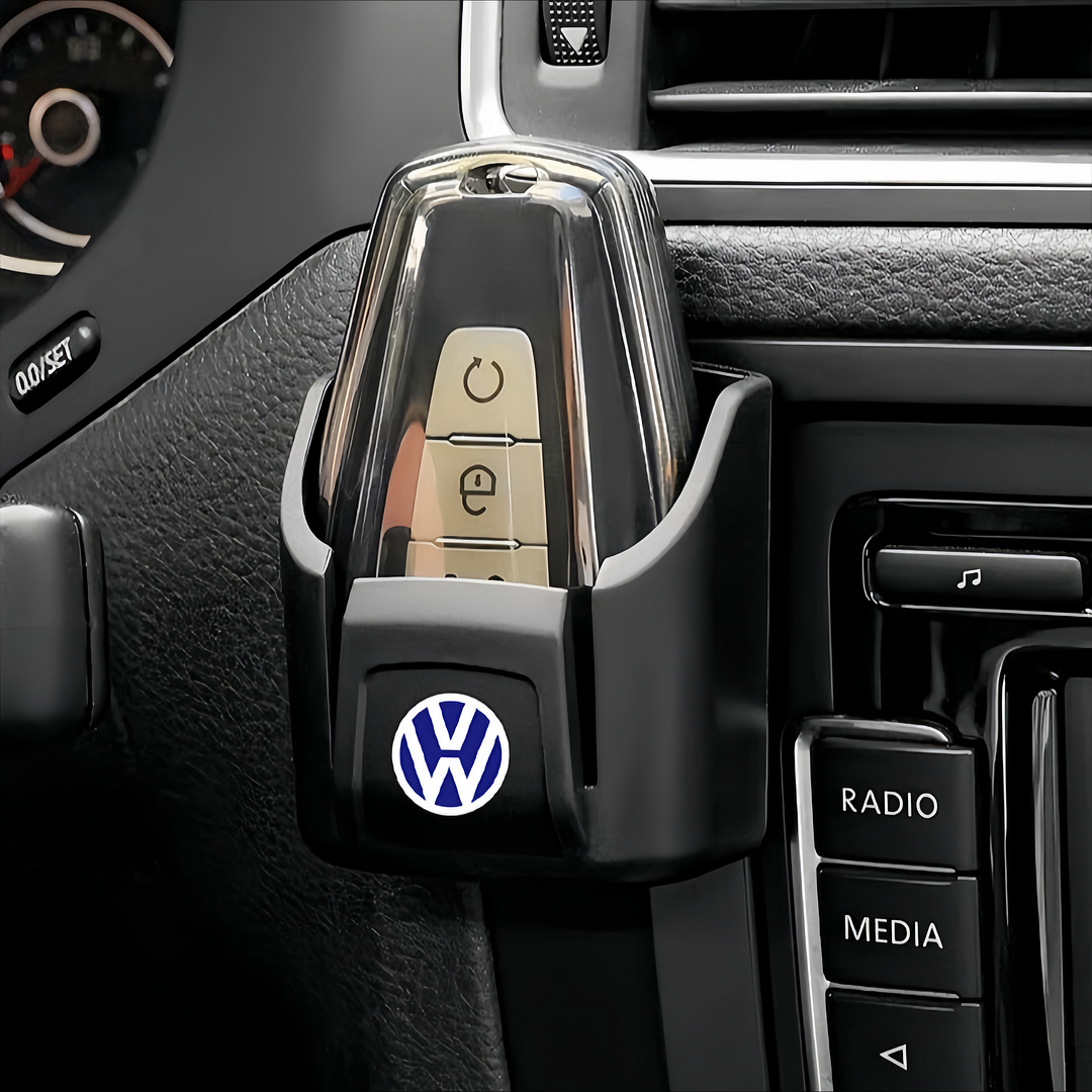 Car dashboard key and card storage holder
