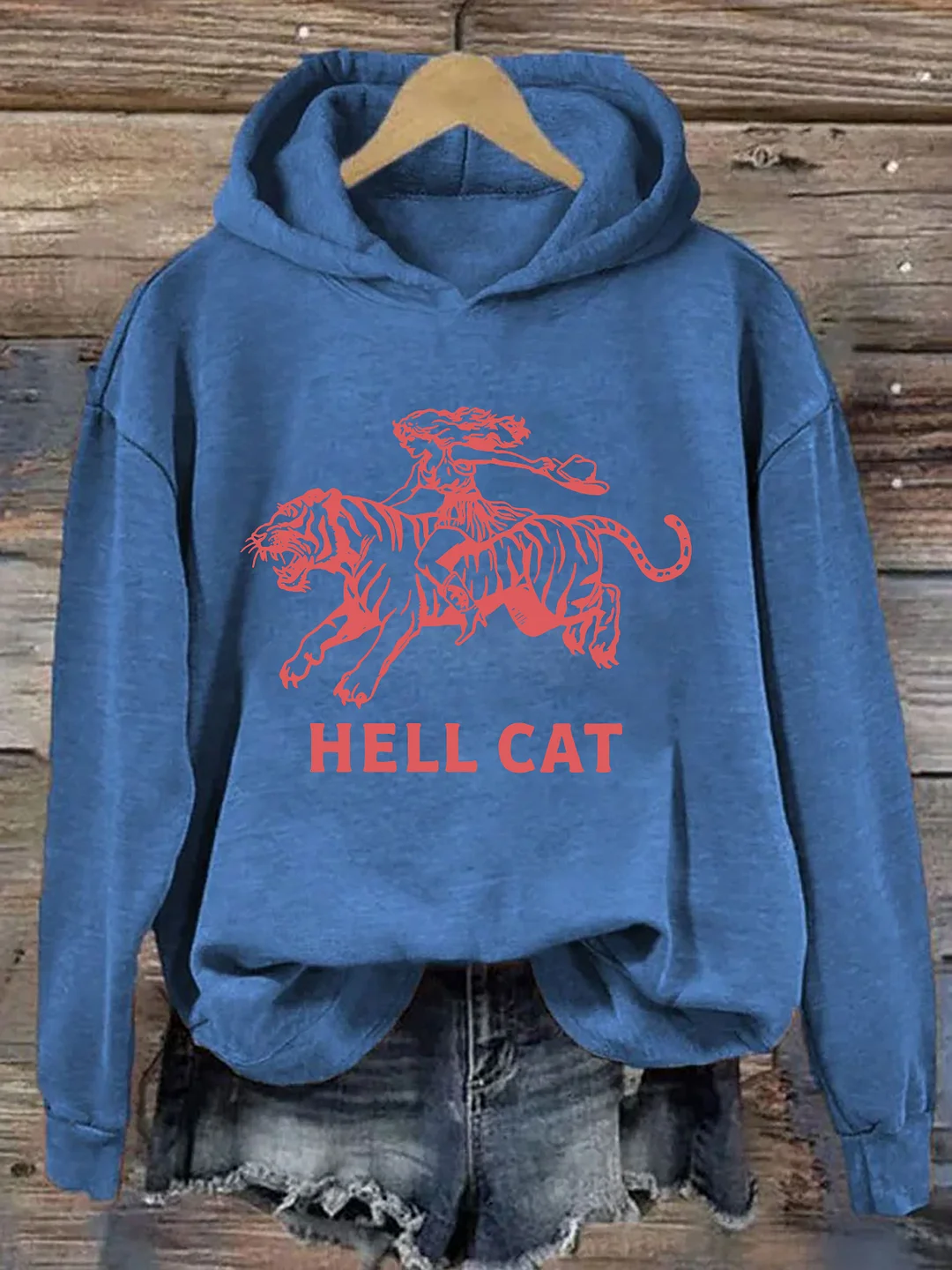 Vintage Cowgirl Hell Cat Hoodie
