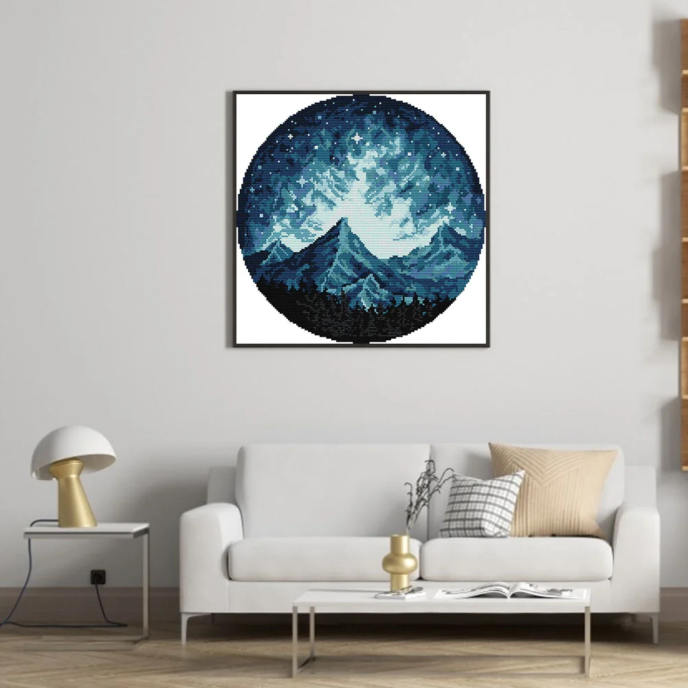 14CT Partial Printed Cross Stitch - Mountain(34*34cm)