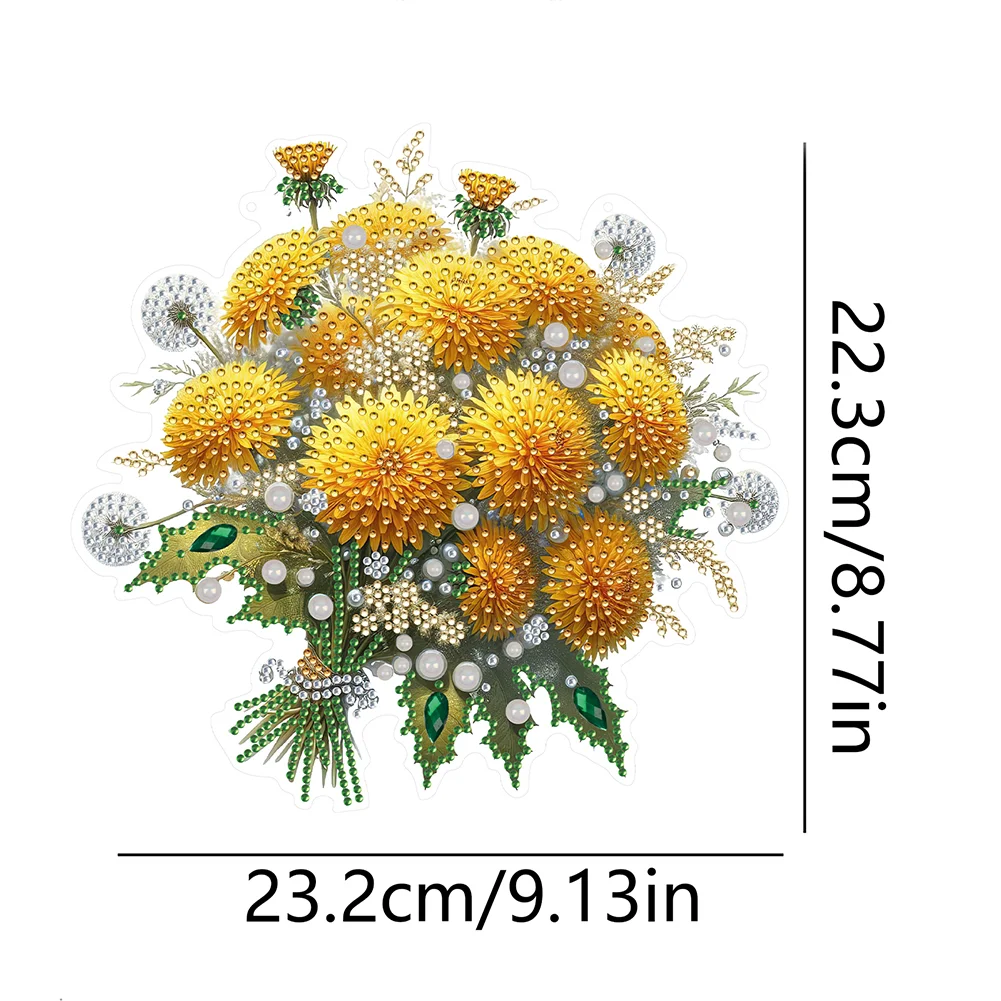 Acrylic Special Shape Dandelion 5D DIY Diamond Painting Dots Hanging Pendant