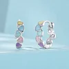 925 Silver Heart Earrings - Vibrant Enamel Colors