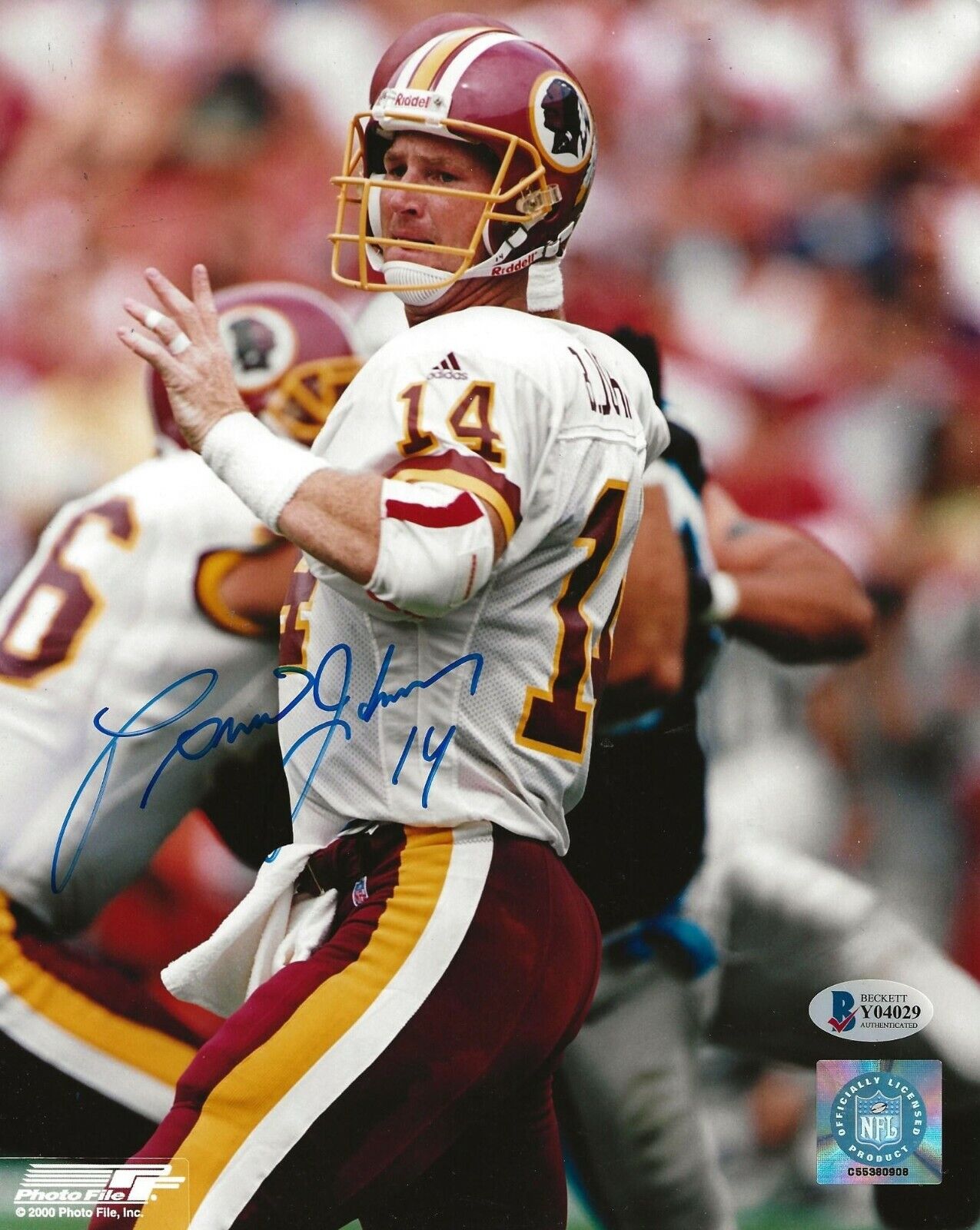 Brad Johnson signed Washington Redskins 8x10 Photo Poster painting autographed 2 BAS Beckett